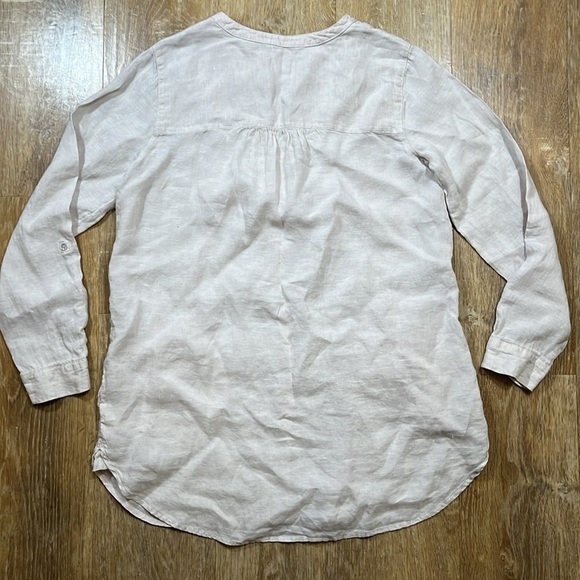 Sigrid Olsen 100% Linen Tunic Button Down Shirt Women's Medium M Pockets EUC - Picture 8 of 12
